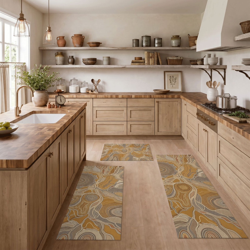 Wave Pattern Non-Slip Washable Kitchen Mats