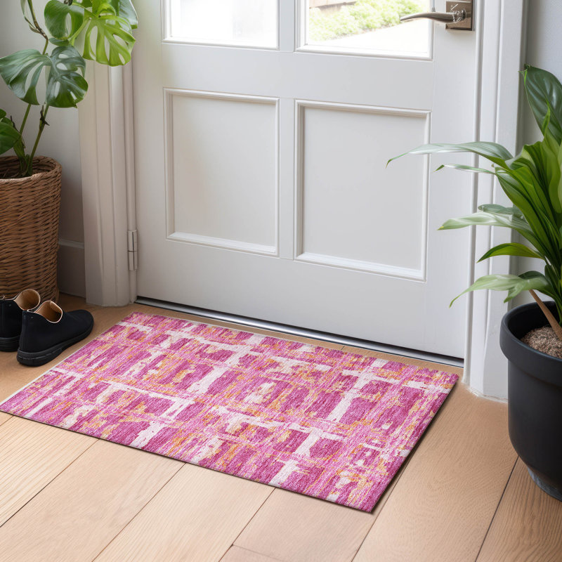 Premium Machine Washable Prisco Blush Rug, Rectangle 1'8" x 2'6"