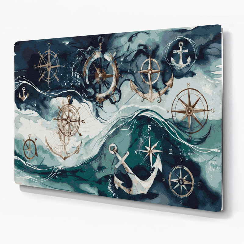 Art mural gris nautique, H 16 po x l 20 po