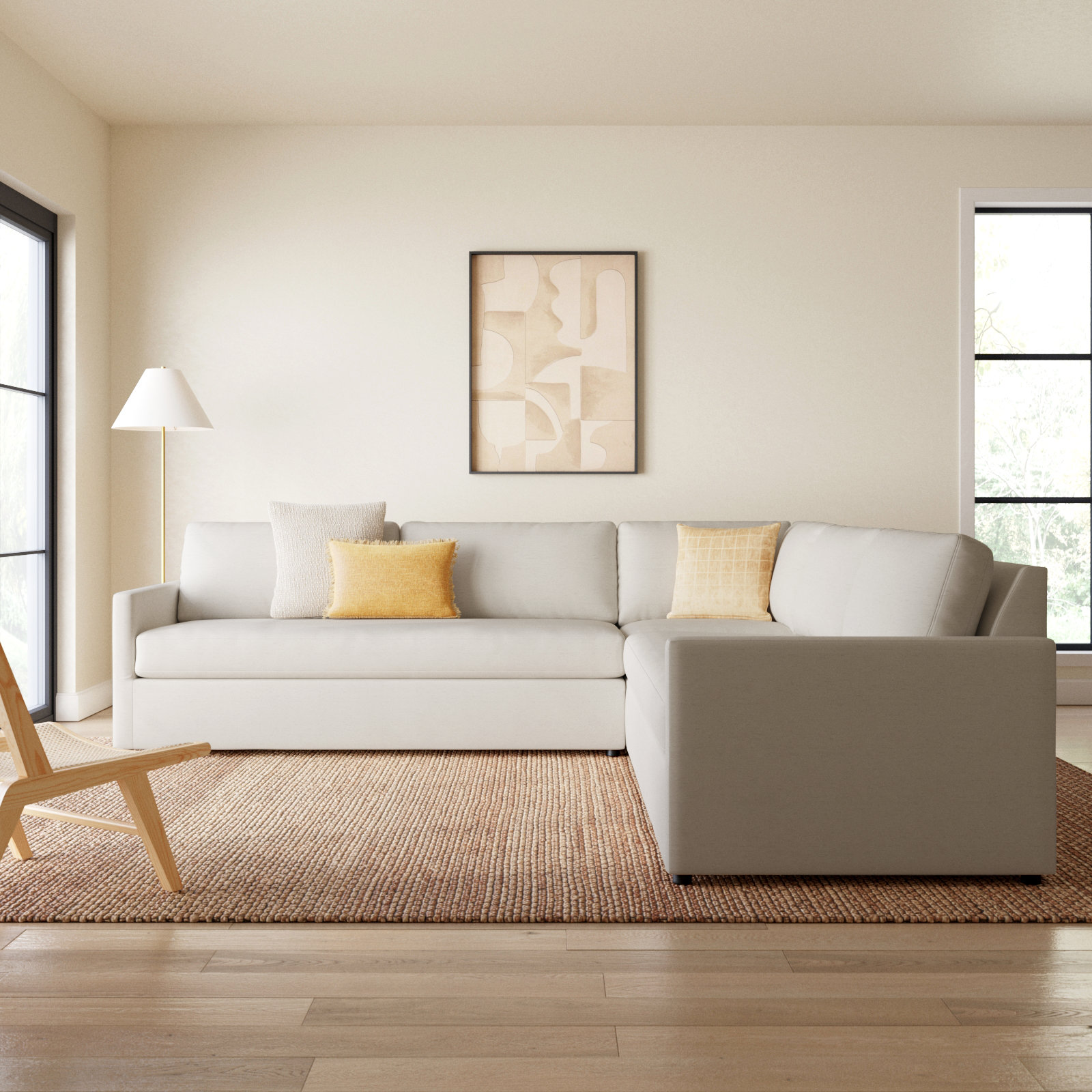 Damari Sectional, Nomad Snow Crypton® Chenille