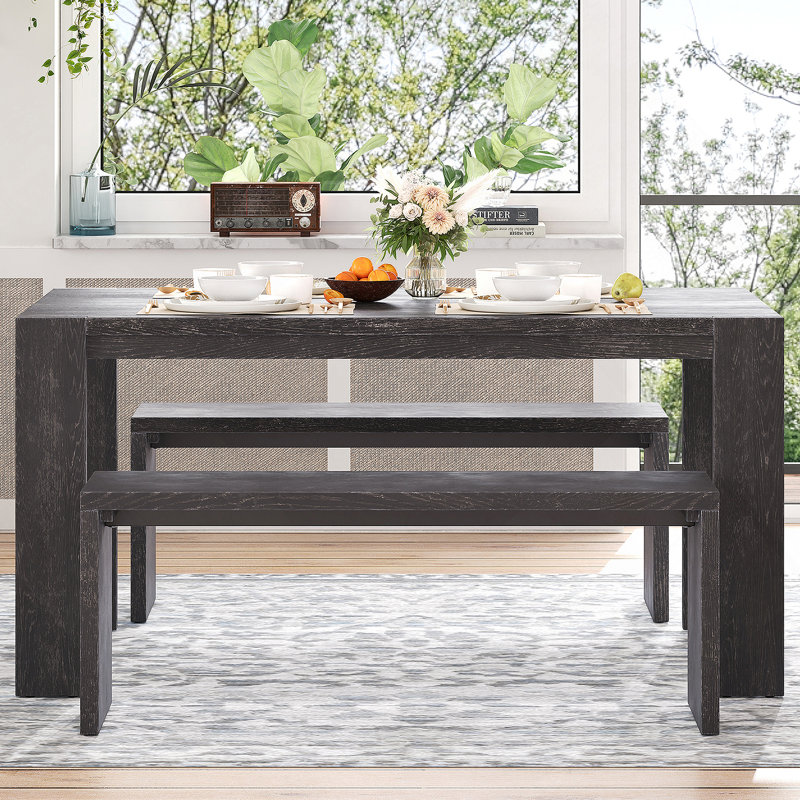 3-Piece Dining Table Set, Gris