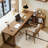 Light walnut L-Shaped Solid Wood desk-108954473