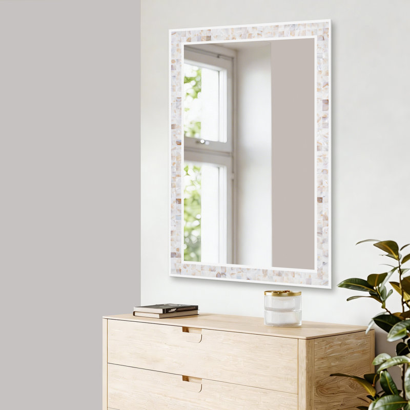 Miroir de salle de bain rectangulaire 24 po x 36 po, décoration murale bord de mer, 24" x 36", Brown