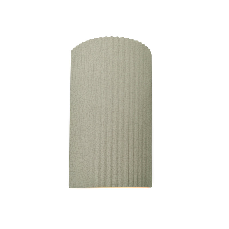 Applique murale en céramique Beda, H 12,5 po x l 7,75 po x P 4 po, Craquelure vert céladon