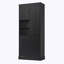 Grande armoire de rangement avec tablettes réglables, grand panier rabattable et armoires fermées-118330431
