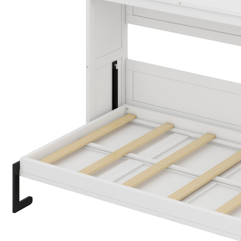 Murphy Bed With Bookshelf, Blanc