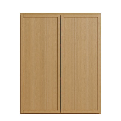 Modern White Oak Wall Cabinet, Plywood Construction & Soft-Close Hinges, Custom Kitchen Storage