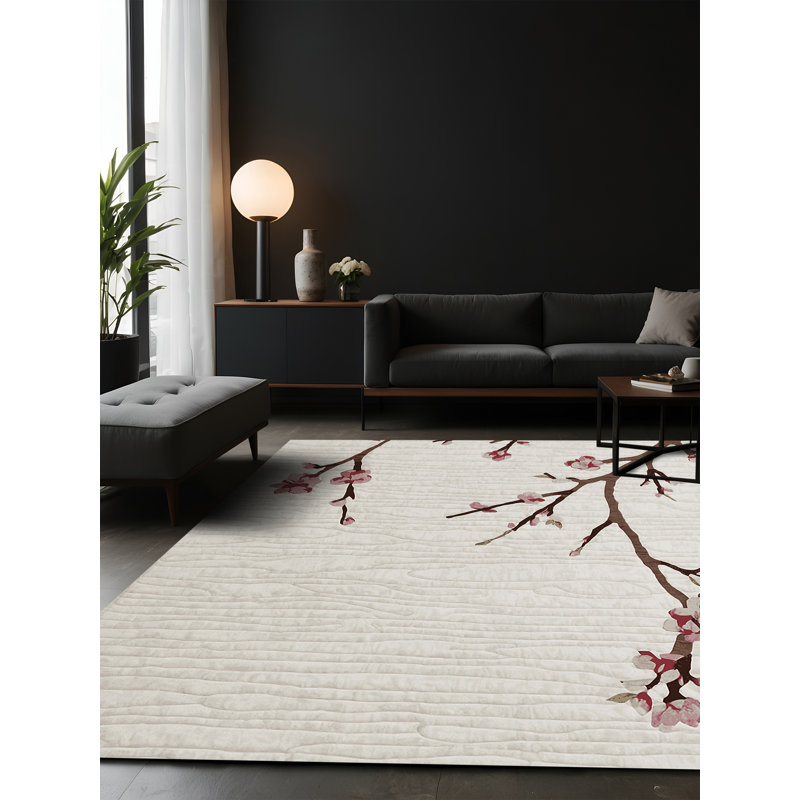 Tapis gris soyeux et moelleux, Carré 5 pi
