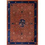 Antique Chinese - Art Deco 1920s Wool Knotted Rectangle Room Size Rug