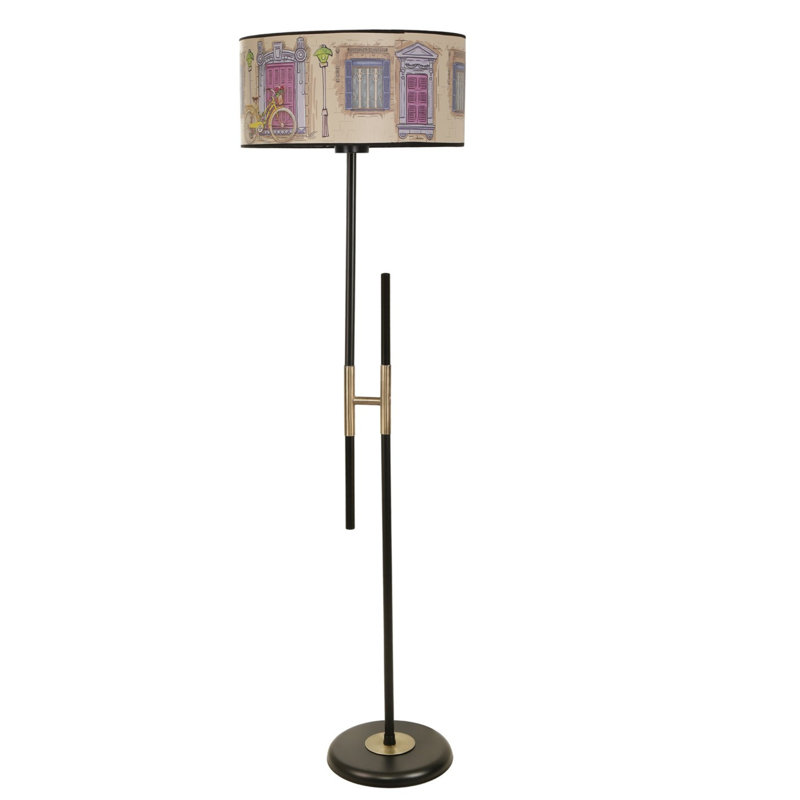 Razo 165cm Traditional Floor Lamp, Black