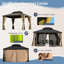 Pavillon de jardin avec auvent double en acier galvanisé