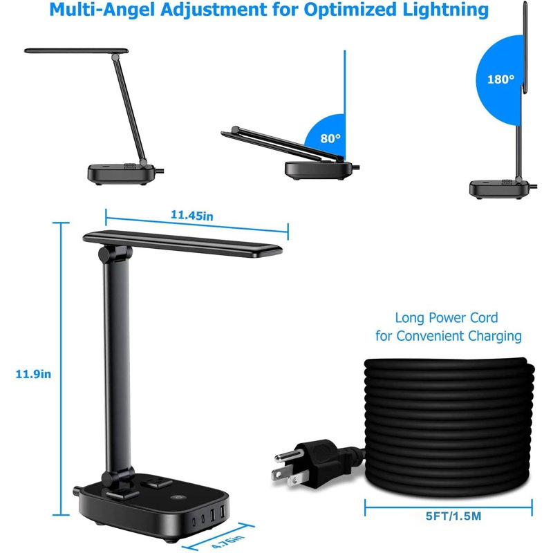 Lampe de bureau USB en métal Yessenia