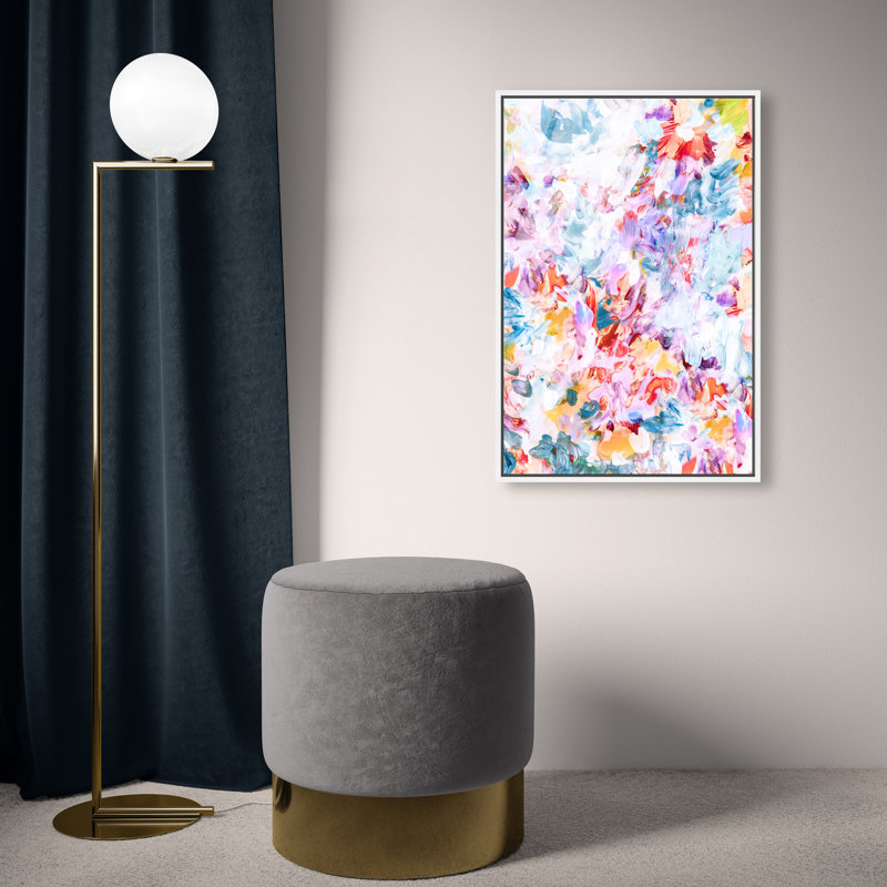 Blooming Peach and Lilac Canvas Abstract Print by Oliver Gal, 25"H x 17"W, White Frame