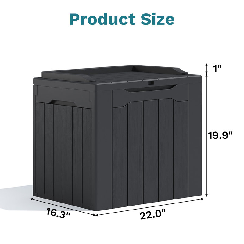 32 Gallon Black Polypropylene Lockable Deck Box