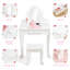 Coiffeuse pour enfants avec miroir et tabouret, coiffeuse pour filles avec ensemble de maquillage en bois-1685320225