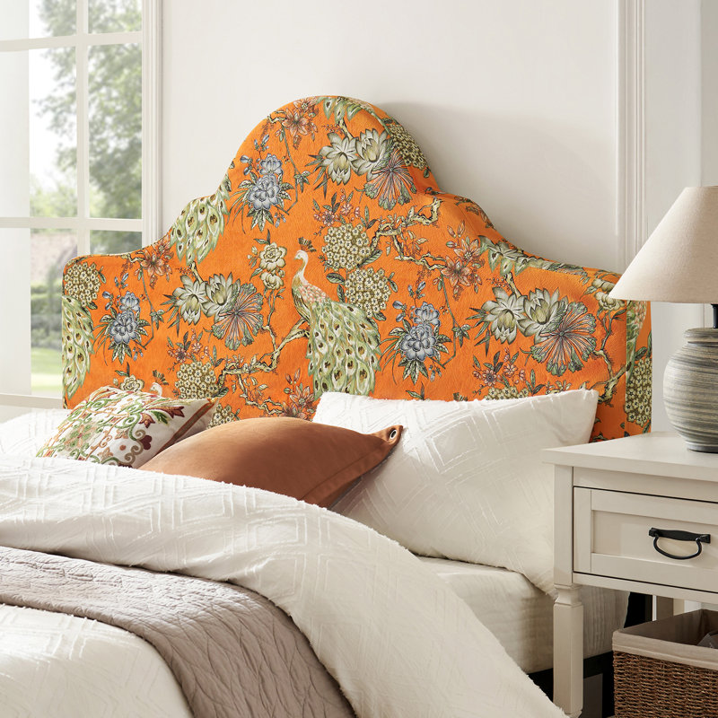 Casolo Traditional Dual-sided Upholstered Slipcovered Headboard with Adjustable Height, Orange, King
