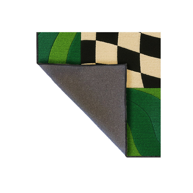 Tapis vert tissé à motif floral lavable Mosso, 2' x 2'11"