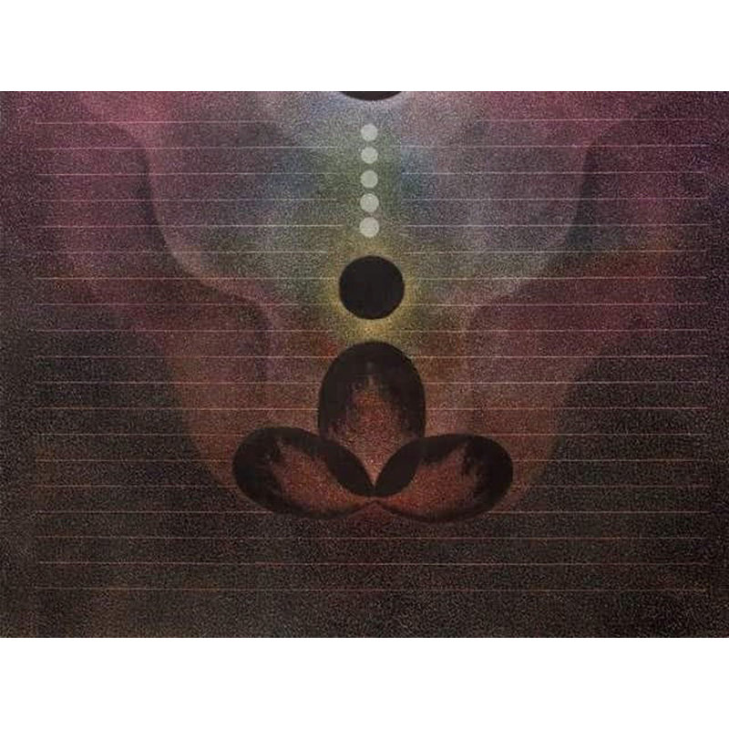 «Panchagni: Large 60», peinture à la main abstraite sur toile, art géométrique spirituel par Devulapalli Hanumantha Rao