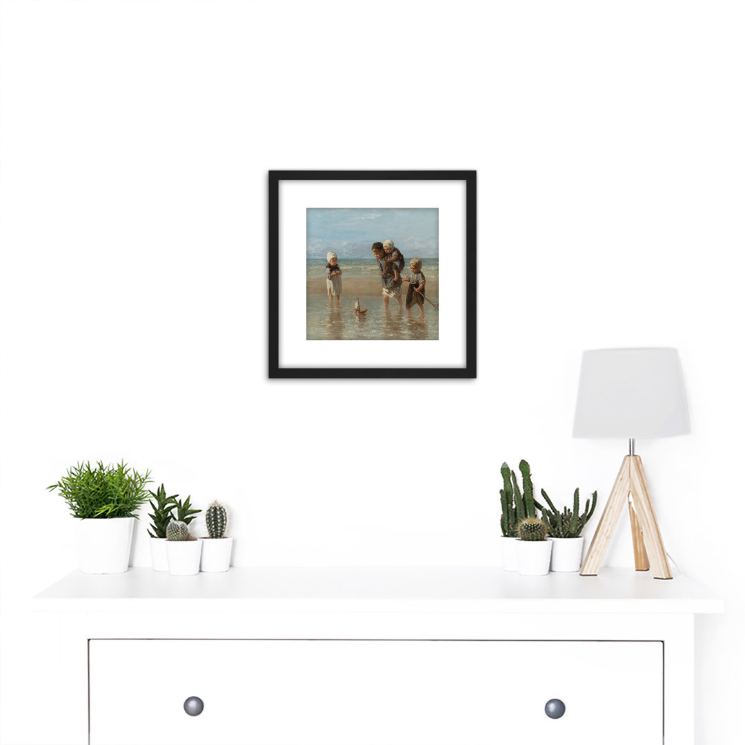 Children Of The Sea Bathing by Jozef Israëls - Single Picture Frame Painting
