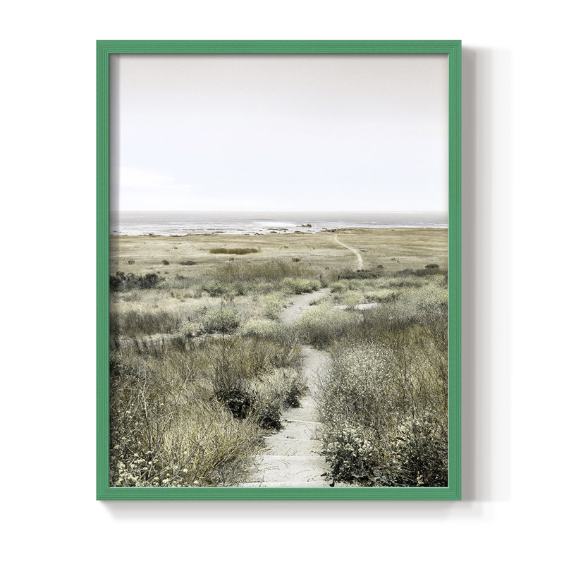 Reproduction encadrée, "Sentier au paradis" - bois massif, H 11 po x l 9 po, Vert