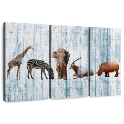 Animaux de safari en bois