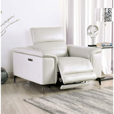 Contemporary Power Recliner with Extendable Footrest, Headrest, and Pillow Top Arms for Ultimate Comfort and Style