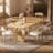 68" Wood Dining Table for 4-6, Modern Rectangular Kitchen Table for Dining Room-1109577460