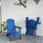HDPE Folding Adirondack Chair with Cup Holder,Navy Blue-1580772934
