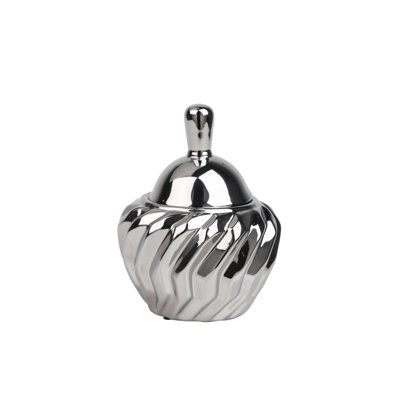 Emiline Silver 20Cm Ceramic Apothecary Jar