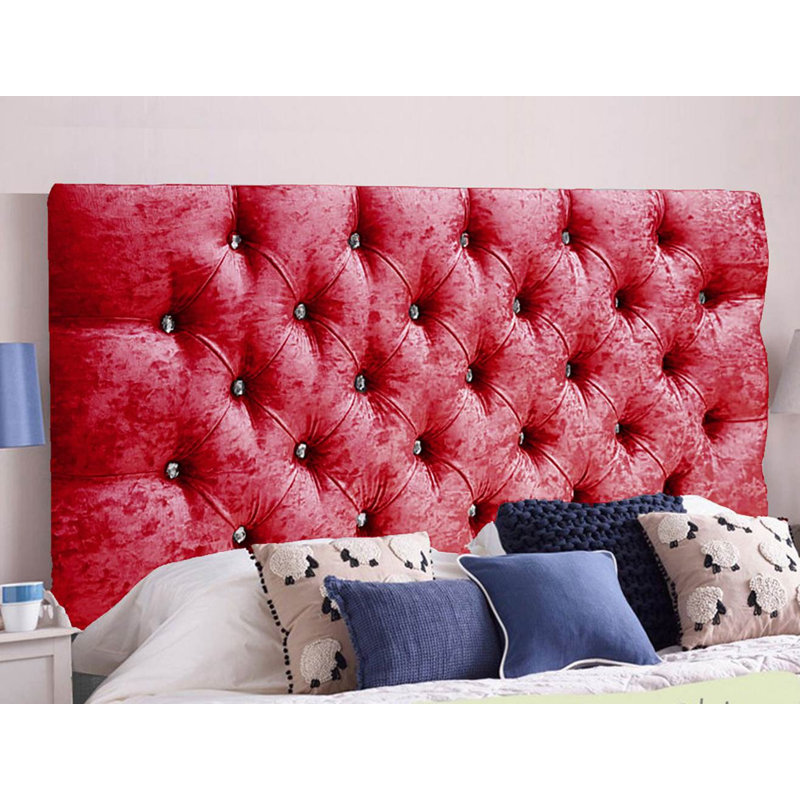 Esters Upholstered Headboard, Super King (6'), Velvet, Red