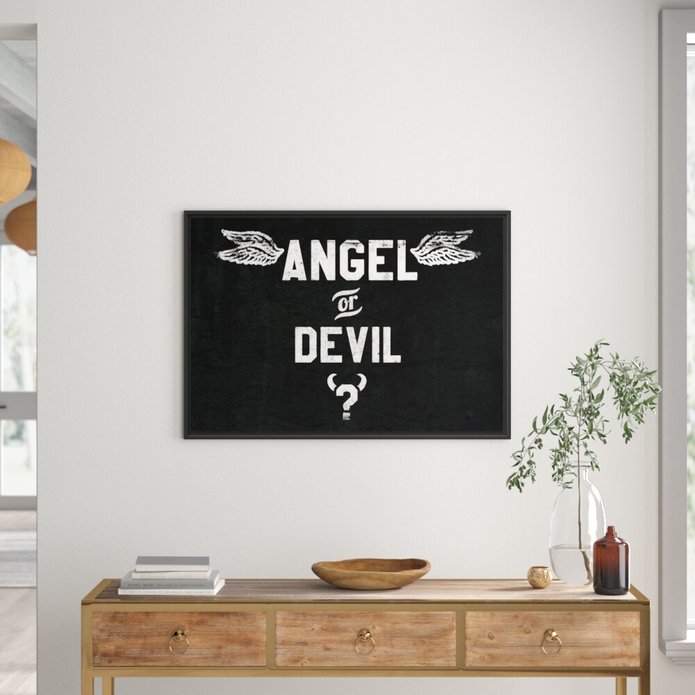 Gerahmtes Wandbild Angel or Devil Black