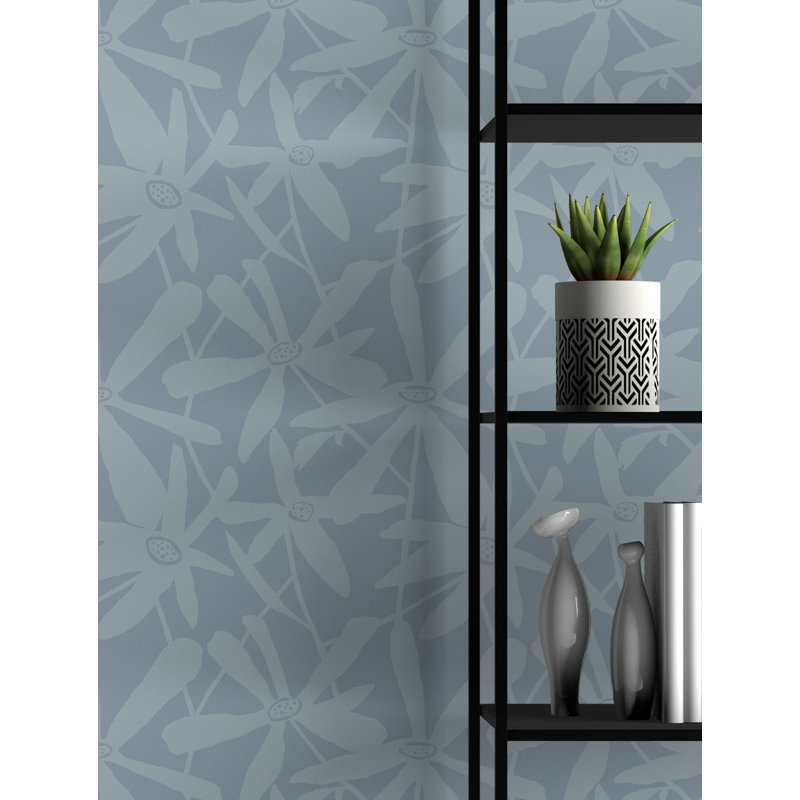 Rouleau de papier peint lisse L 33 pi x l 20,5 po Brookstead Blossom, Bleu