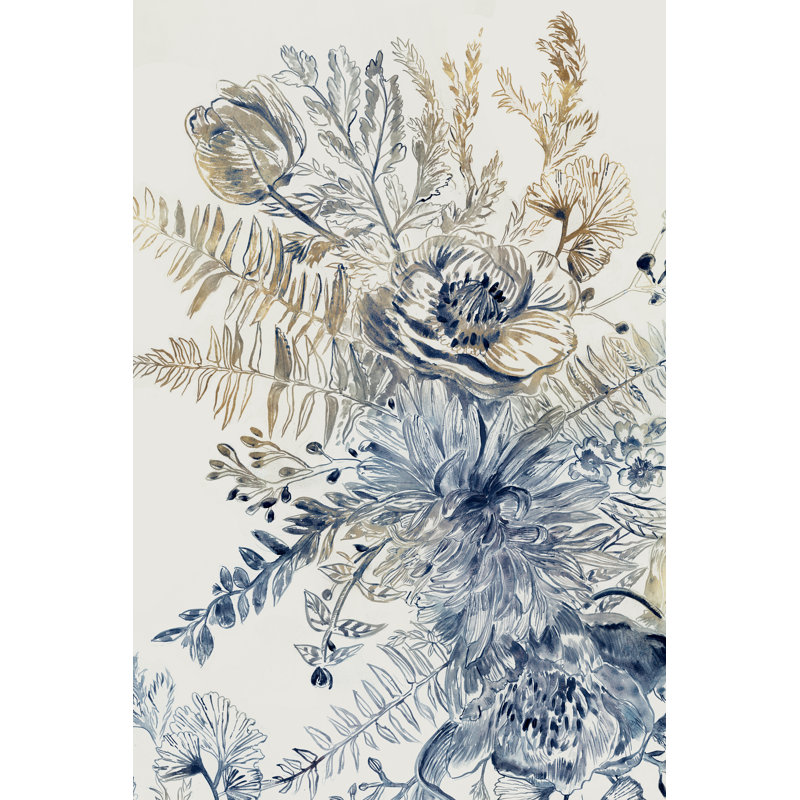 «Royal Blue II» sur toile par Maya Woods, reproduction, H 18 po x l 12 po