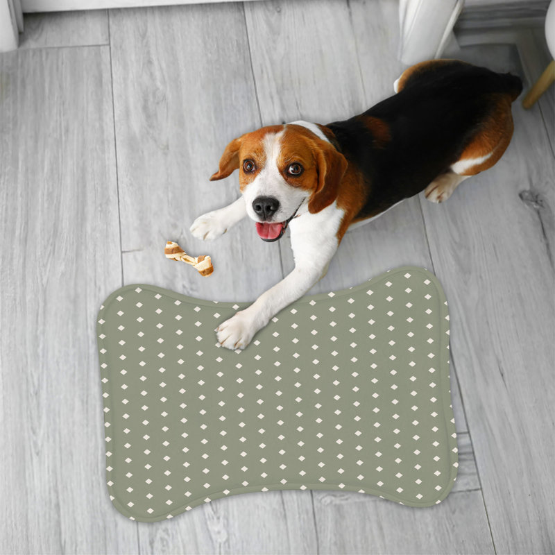 Grey Polka - 1 Piece Bone Shape Feeding Mat