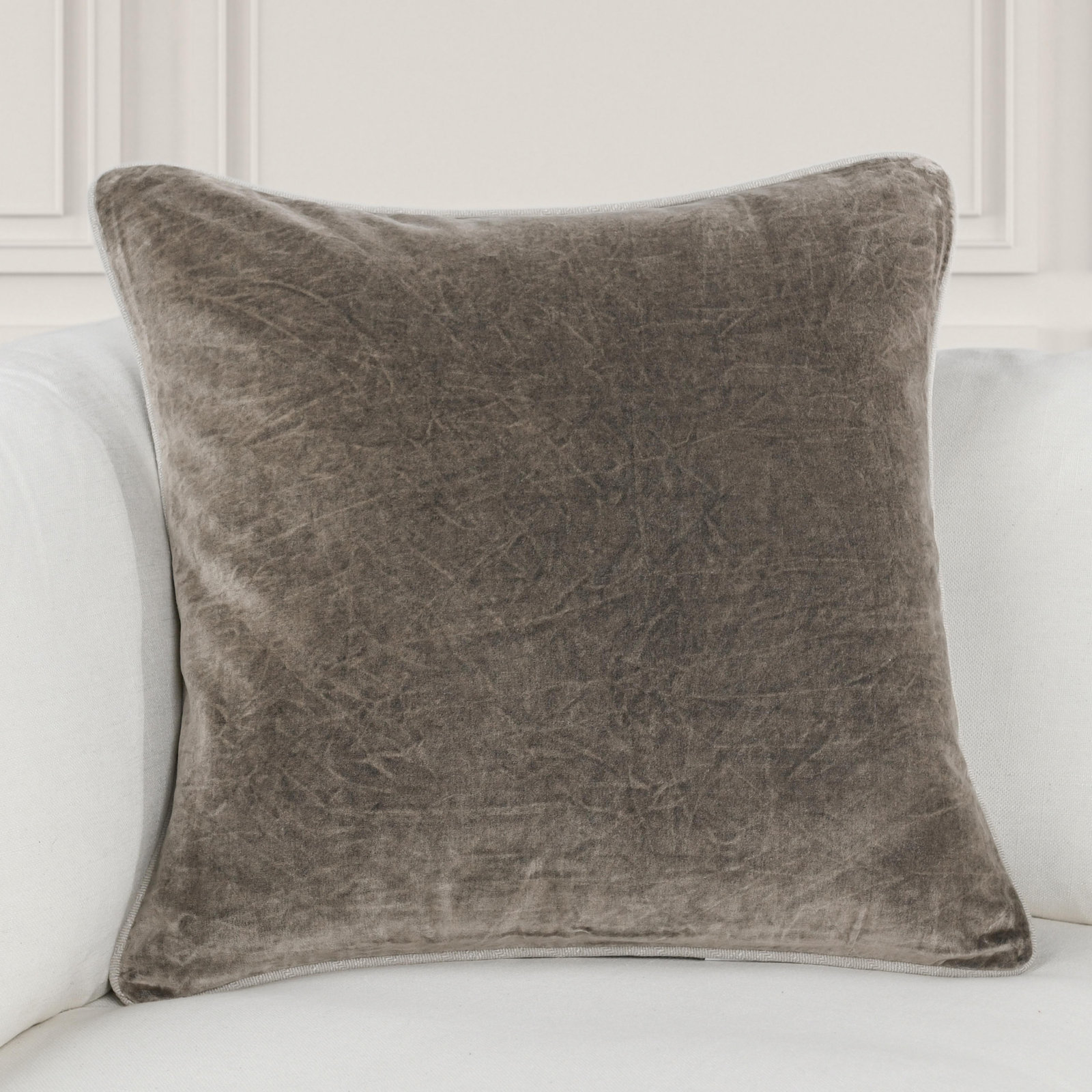 Goodall Cotton Throw Pillow, Brown, Square 22"