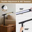 Lampe de bureau noire sans fil à DEL, commande tactile à intensité variable rechargeable avec support pour téléphone-969406459