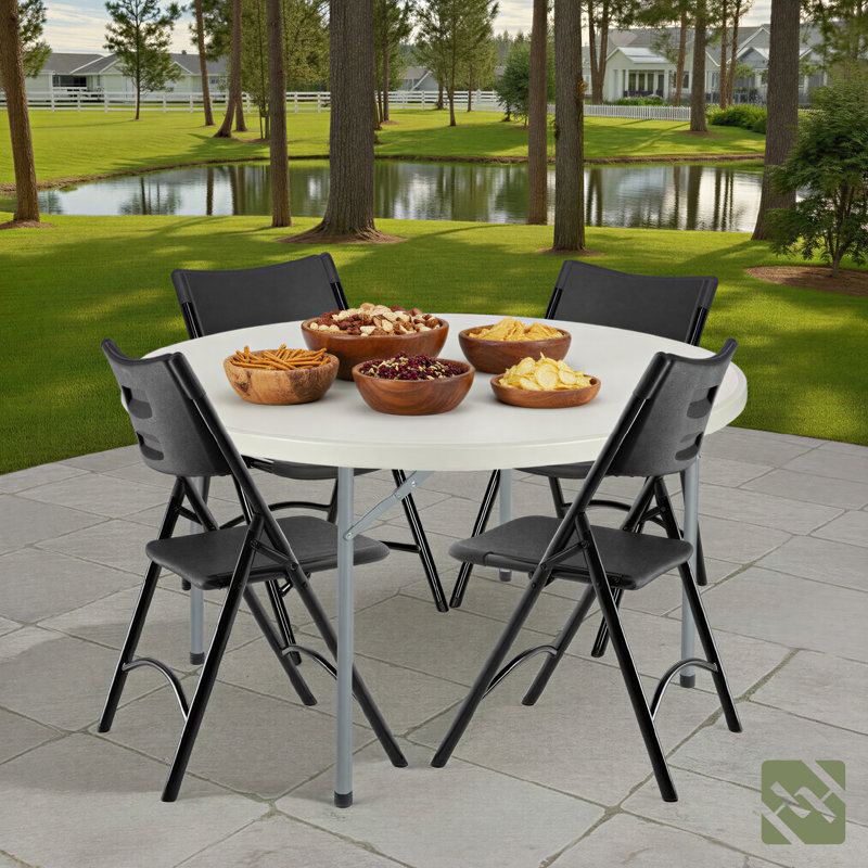 Hampden Furnishings Gwyneth Plastic Stackable Folding Chair , Noir