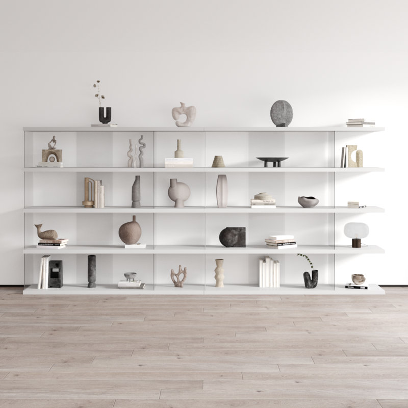 Matana 141.8" Bookcase with Matte Finish, White
