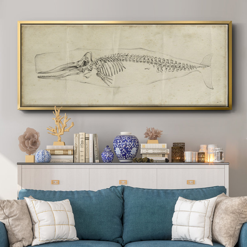 Whale Study II - toile encadrée, H 12 po x l 30 po