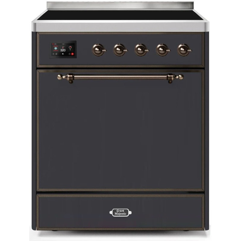 ILVE Majestic II 30 in Induction Range, Graphite Matte/Bronze