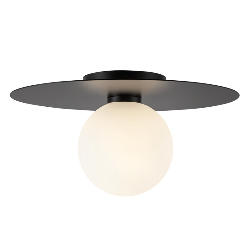 Elixir Flush Mount, Black/White, 7.38" H x 14.1" W x 14.1" W, Black