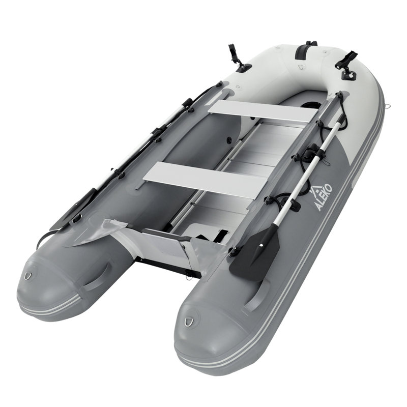 Inflatable Fishing Boat, 22.44" H x 60" W x 126" D, Dark Gray/Light Gray