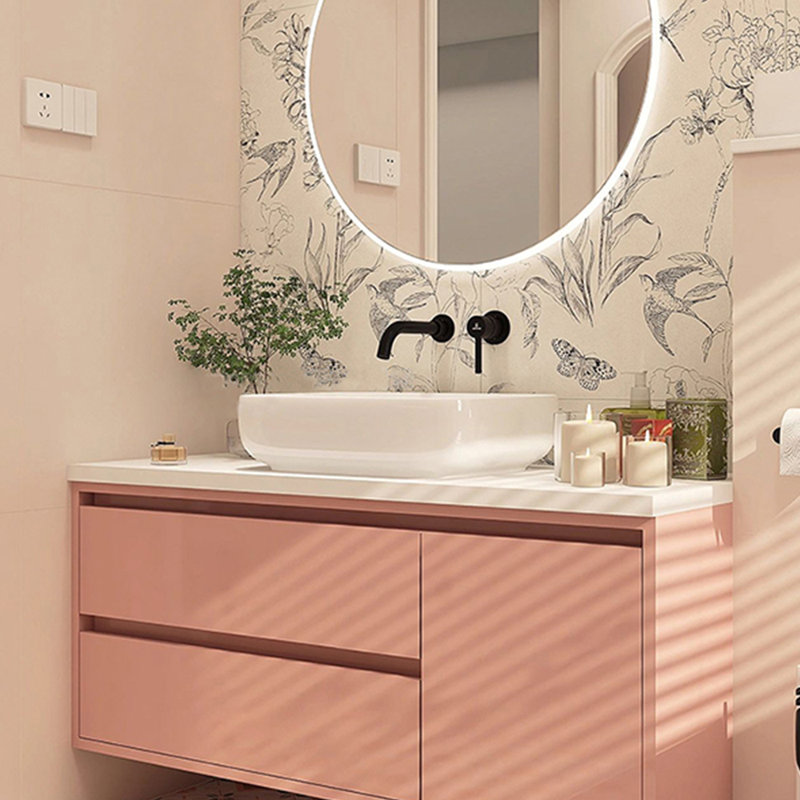 Simple cream style bathroom cabinet