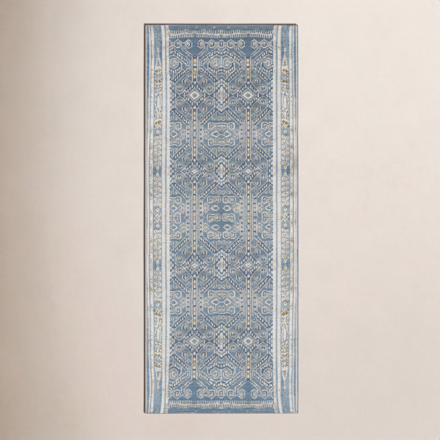 Davana Ocean Geometric Outdoor Rug, Runner 2'5" x 7'8"