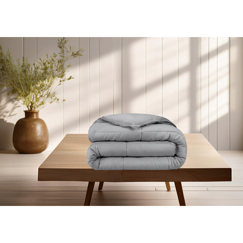 Édredon en duvet synthétique toutes saisons Crystal, Édredon double / grand, Gris