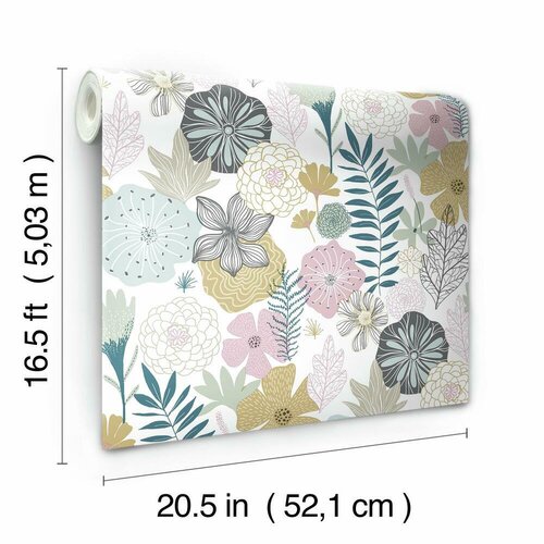 Ebern Designs Weese Peel & Stick Floral Roll & Reviews | Wayfair