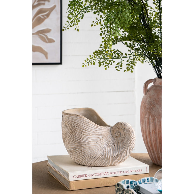 Boîte à fleurs texturée beige 8,5 po x 5,5 po x 6,3 po avec coquille de sable et de ciment, idéale pour planter une jardinière avec look
