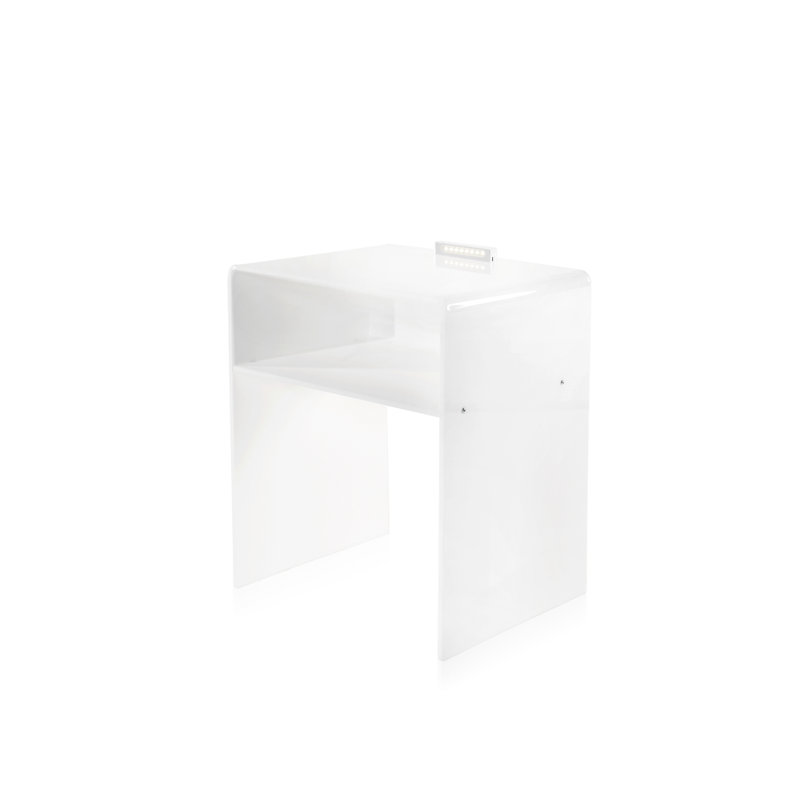 Swepsonville 40cm W Plastic Bedside Table, White