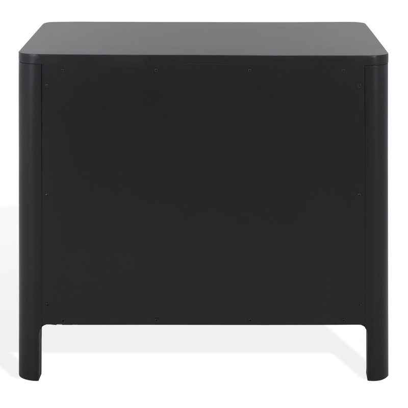 Abbiava 3 Drawer Wood Nightstand, Black