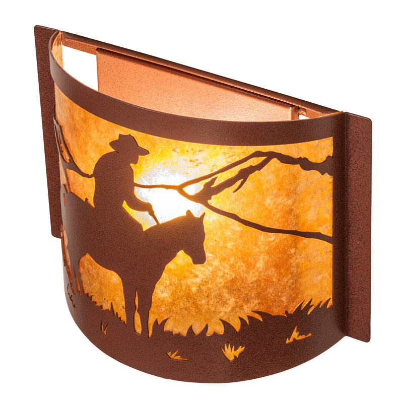Rustic Lodge 1 - Light Flush Mounted Sconce, Rust